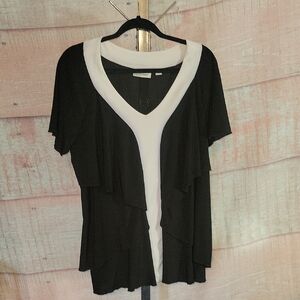 Avenue Black Layerd Blouse